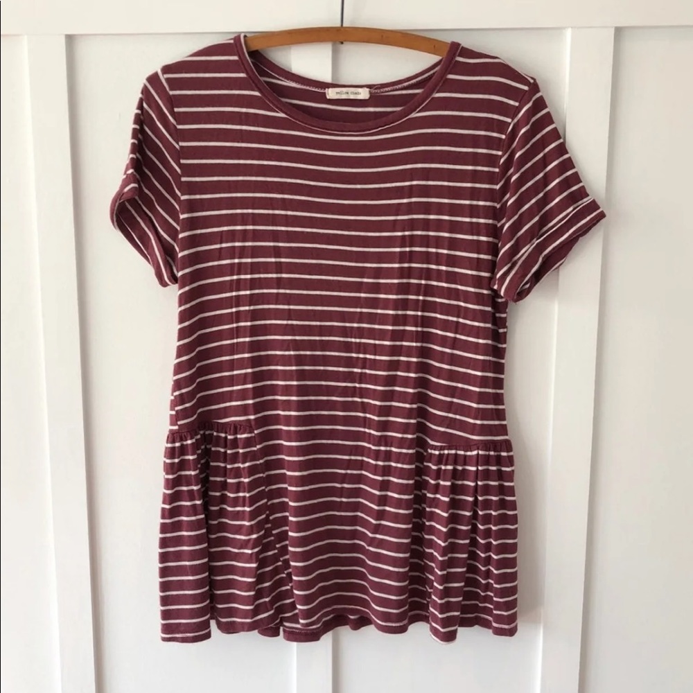 Boutique striped peplum top